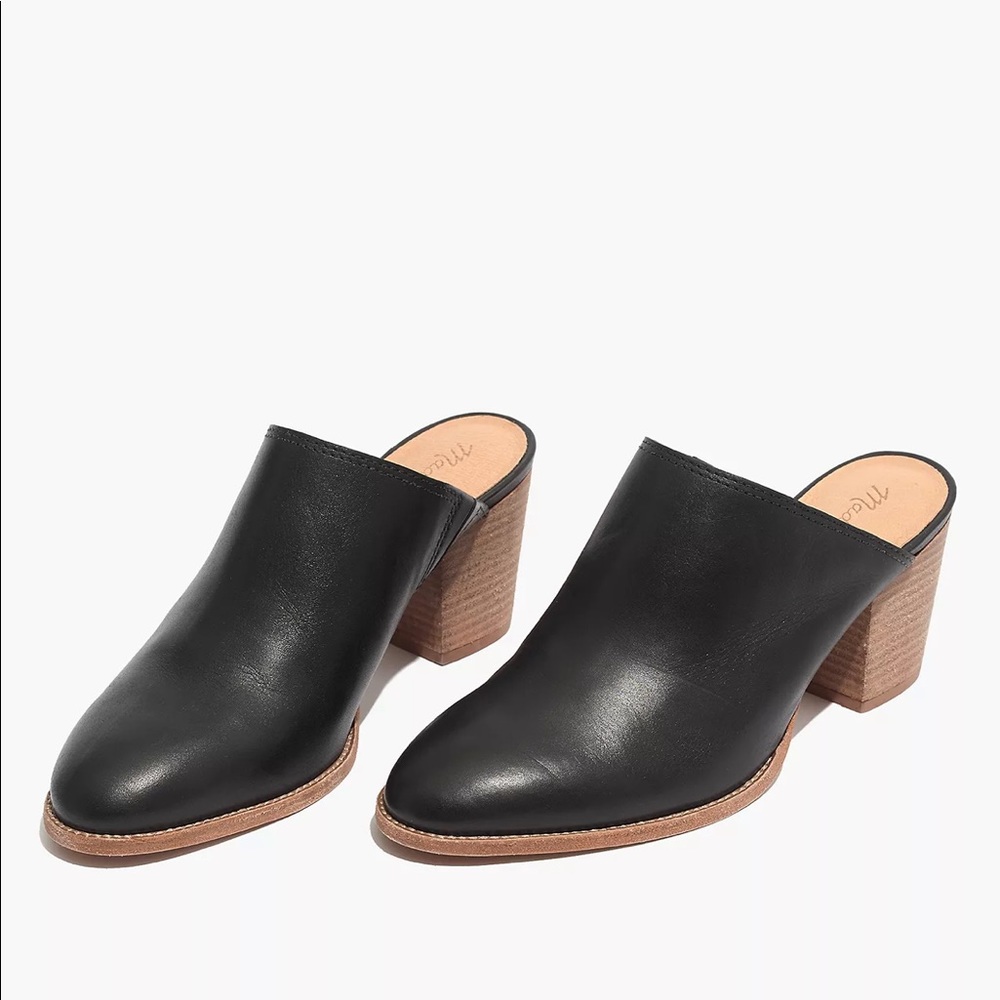 Madewell The Harper Leather Black Mule Size 7
